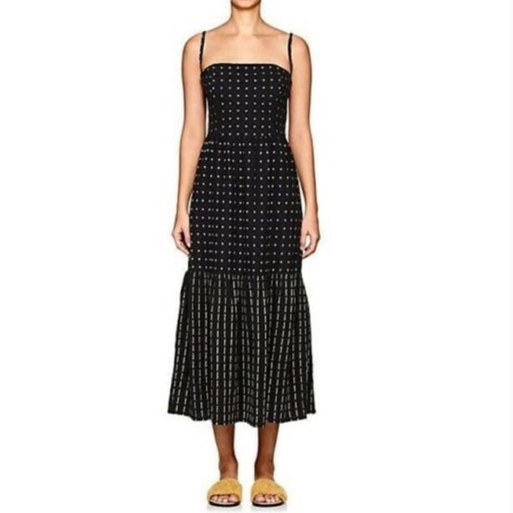 ACE & JIG- Barneys Black Voyage Dusty Square Embroidered Halter Maxi Dress